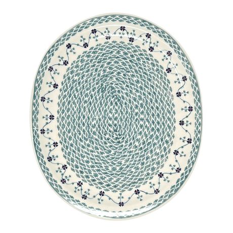 Platter, Serving, Oval, 16.5" x 13.75" in "Woven Pansies" by Manufaktura | P218T-RV