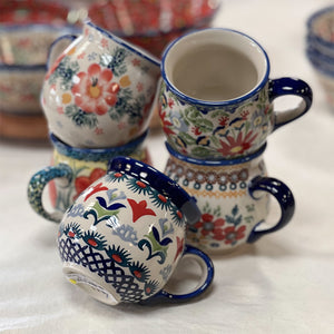 Polish Pottery belly mugs 