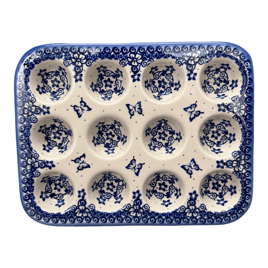 12 Cup Mini Muffin Pan (May Day)  NDA169-10 - The Polish Pottery Outlet