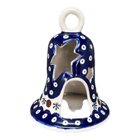 A picture of a Polish Pottery Large Bell Luminary (Mosquito) | NDA138-24 as shown at PolishPotteryOutlet.com/products/7-large-bell-luminary-mosquito-nda138-24