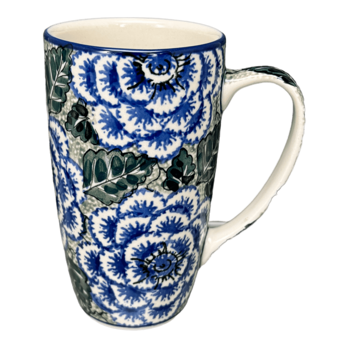 Mug, 14 oz in "Blue Dahlia" by Ceramika Artystyczna | AC52-U1473