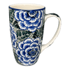 Polish Pottery 14 oz. Mug (Blue Dahlia) | AC52-U1473 at PolishPotteryOutlet.com