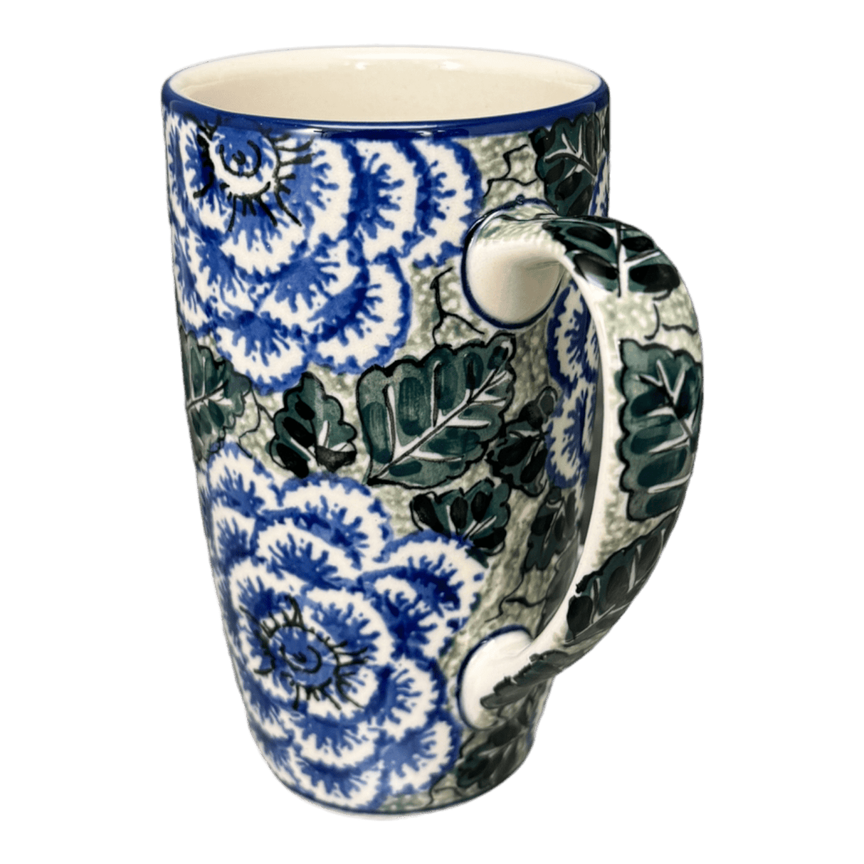 Mug, 14 oz in "Blue Dahlia" by Ceramika Artystyczna | AC52-U1473