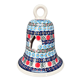 Polish Pottery Large Bell Luminary (Pom-Pom Flower) | NDA138-30 Additional Image at PolishPotteryOutlet.com