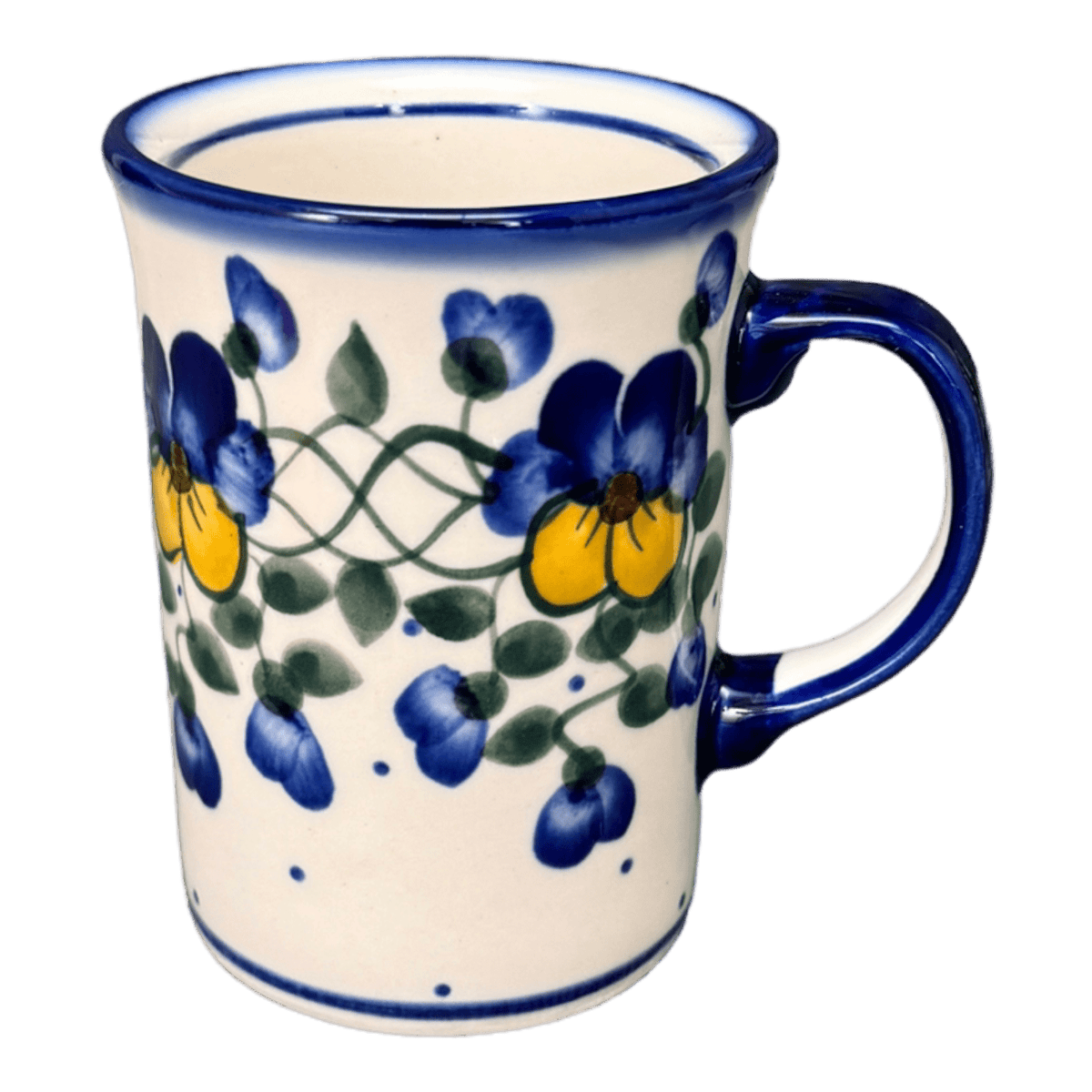 Mug, Straight Mug, 8 oz, WR (WR14A) in "Pansy Wreath" by W.R. Ceramika | WR14A-EZ2