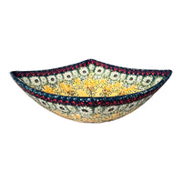 A picture of a Polish Pottery Medium Nut Dish (Sunshine Grotto) | M113S-WK52 as shown at PolishPotteryOutlet.com/products/medium-nut-dish-sunshine-grotto