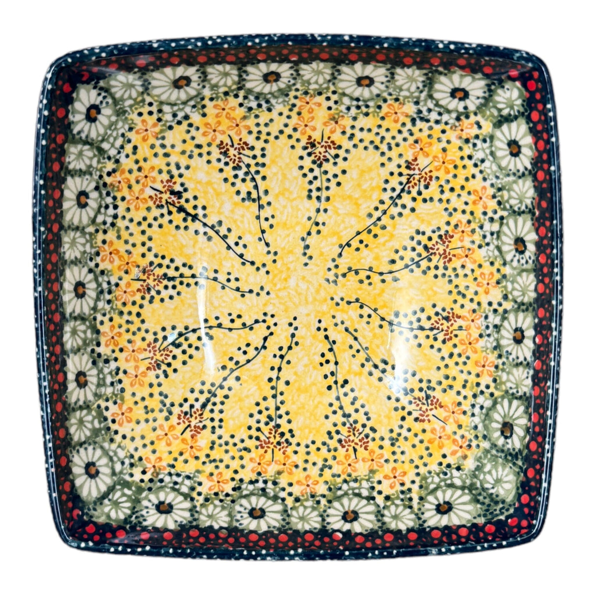 Bowl, Square, Nut, Medium, 7.75" in "Sunshine Grotto" by Manufaktura | M113S-WK52