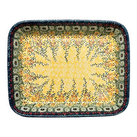 A picture of a Polish Pottery 8"x10" Rectangular Baker (Sunshine Grotto) | P103S-WK52 as shown at PolishPotteryOutlet.com/products/8x10-rectangular-baker-sunshine-grotto