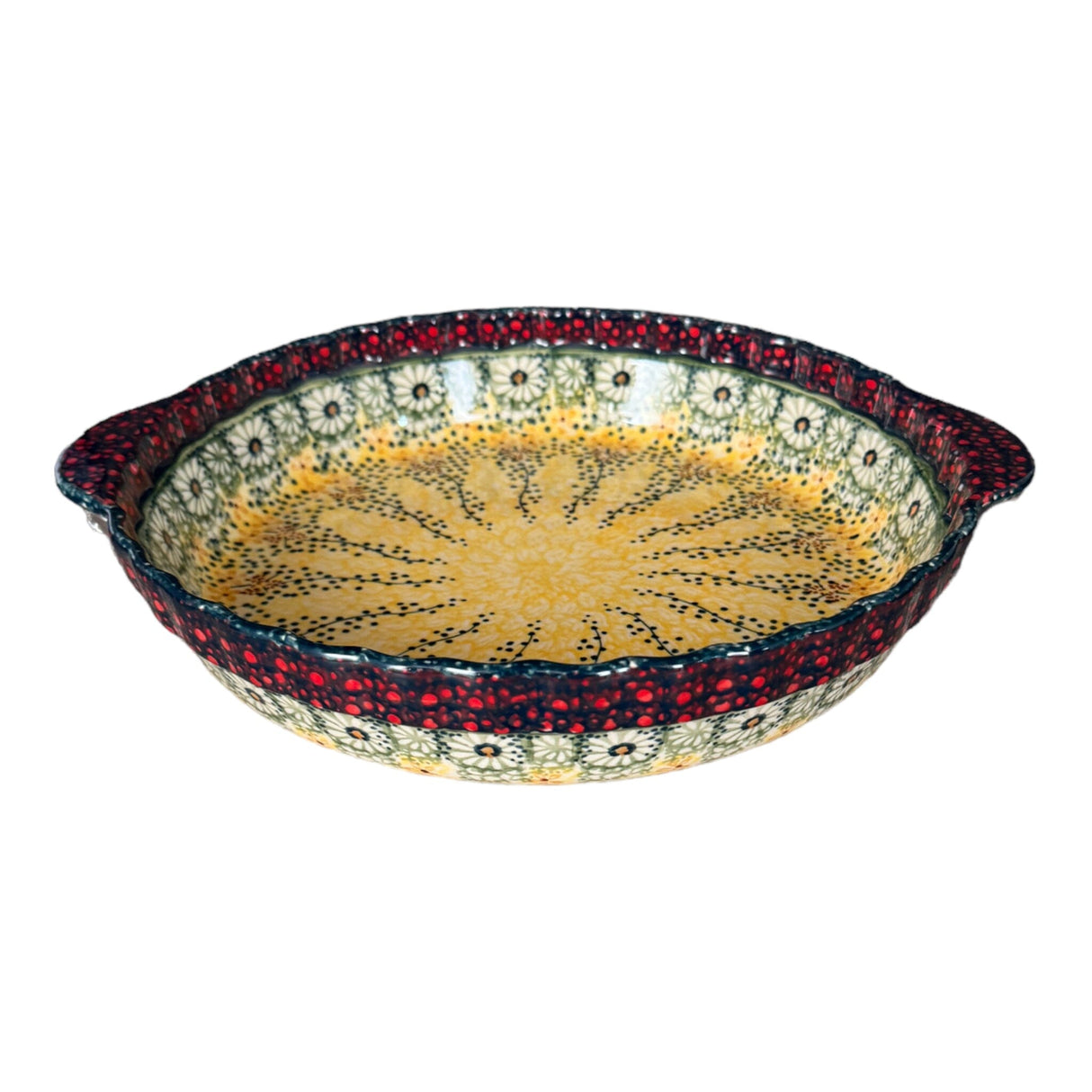 Baker, Round, Pie Plate, Handles, 9.75" in "Sunshine Grotto" by Manufaktura | Z148S-WK52