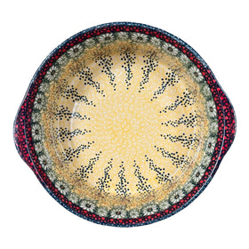 Polish Pottery Pie Plate with Handles (Sunshine Grotto) | Z148S-WK52 Additional Image at PolishPotteryOutlet.com