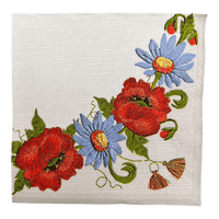 A picture of a Polish Pottery Dinner Napkins - Poppies & Daises as shown at PolishPotteryOutlet.com/products/dinner-napkins-poppies-daises