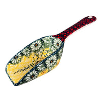 A picture of a Polish Pottery 7" Scoop (Sunshine Grotto) | L004S-WK52 as shown at PolishPotteryOutlet.com/products/7-coffee-scoop-sunshine-grotto-l004s-wk52