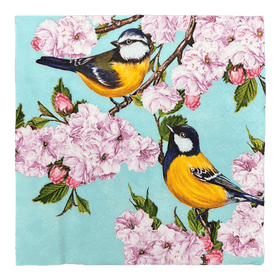 Polish Pottery Dinner Napkins - Goldfinches Additional Image at PolishPotteryOutlet.com