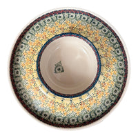 A picture of a Polish Pottery Chip and Dip Platter (Sunshine Grotto) | N007S-WK52 as shown at PolishPotteryOutlet.com/products/cake-plate-hors-doeuvres-combo-sunshine-grotto-n007s-wk52
