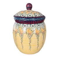 A picture of a Polish Pottery 4 Liter Canister (Sunshine Grotto) | P081S-WK52 as shown at PolishPotteryOutlet.com/products/4-liter-canister-sunshine-grotto-p081s-wk52