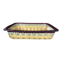 A picture of a Polish Pottery Lasagna Pan (Sunshine Grotto) | Z139S-WK52 as shown at PolishPotteryOutlet.com/products/deep-dish-lasagna-pan-sunshine-grotto
