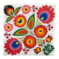 A picture of a Polish Pottery Dinner Napkins - Floral Folk as shown at PolishPotteryOutlet.com/products/dinner-napkins-floral-folk