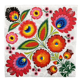 Polish Pottery Dinner Napkins - Floral Folk Additional Image at PolishPotteryOutlet.com