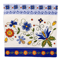 A picture of a Polish Pottery Dinner Napkins - Blue Polish Folk as shown at PolishPotteryOutlet.com/products/dinner-napkins-blue-polish-folk