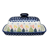 Butter Dish, American, 4" x 7.5" in "Festive Forest" by Manufaktura | M074U-INS6