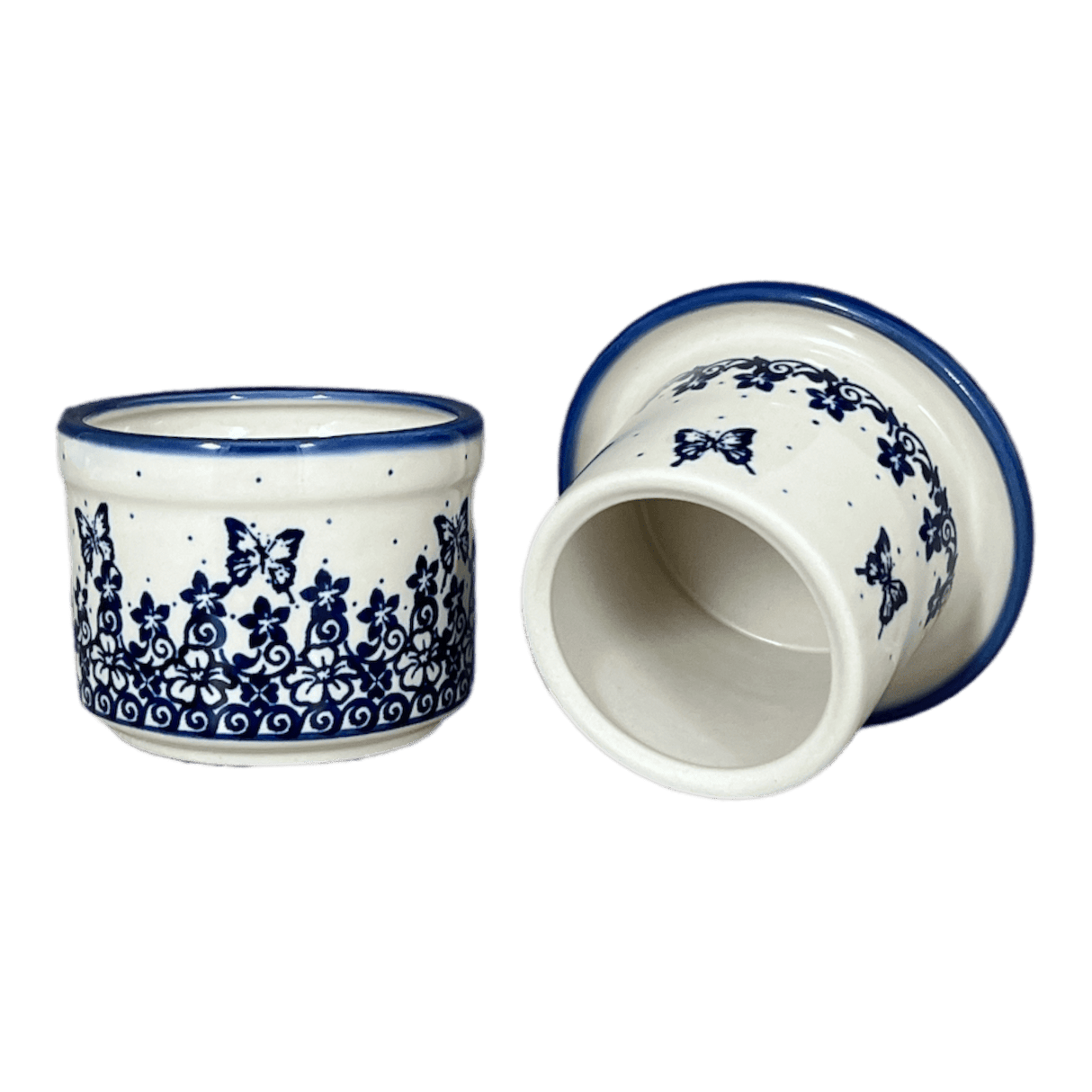 Butter Crock, 3.25" x 4.25" in "Butterfly Blues" by Andy | NDA344-17