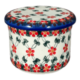 Butter Crock, 3.25" x 4.25" in "Red Lattice" by Andy | NDA344-20