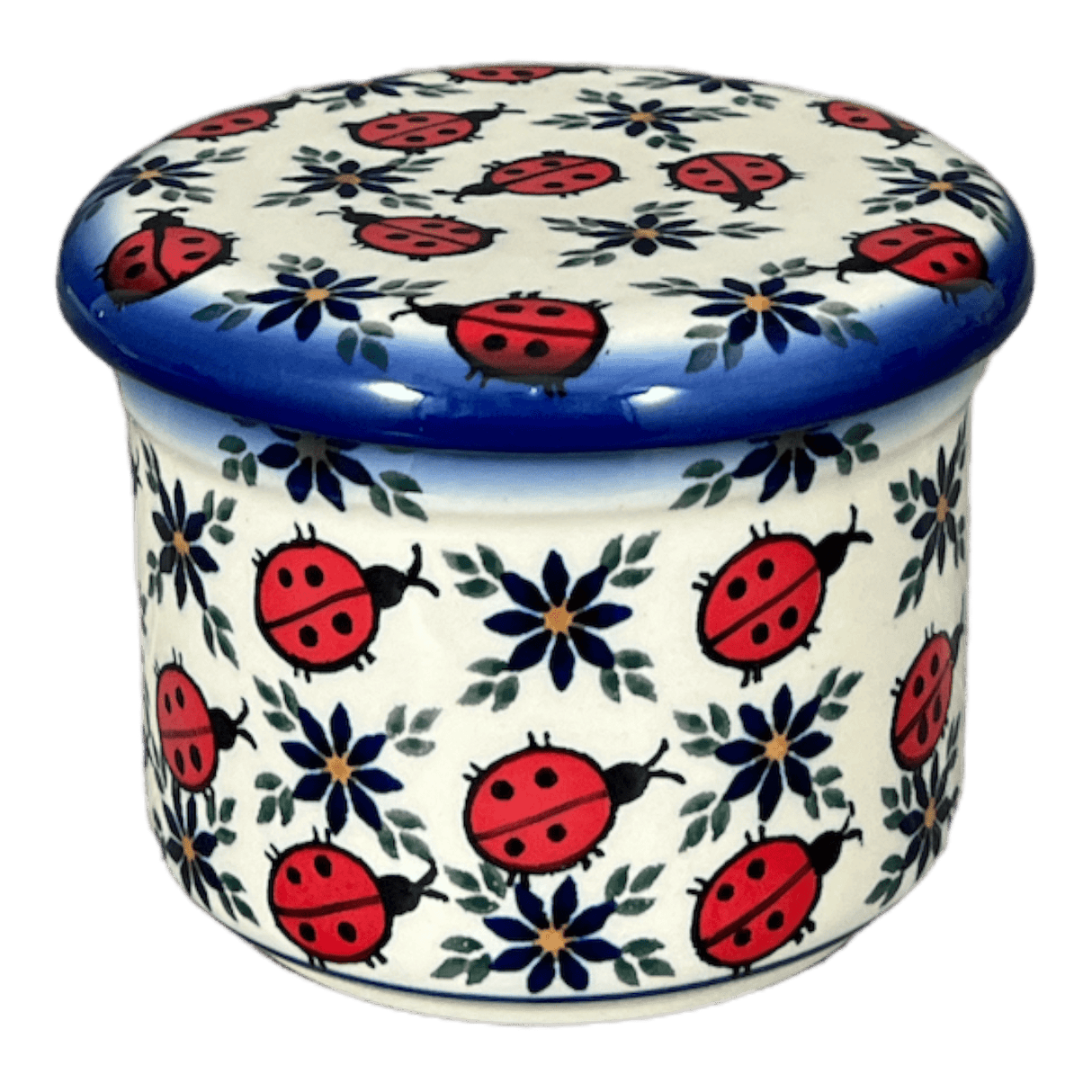 Butter Crock, 3.25" x 4.25" in "Lovely Ladybugs" by Andy | NDA344-18