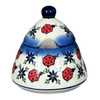 Polish Pottery 4" Bell Sugar Bowl (Lovely Ladybugs) | NDA76-18 at PolishPotteryOutlet.com