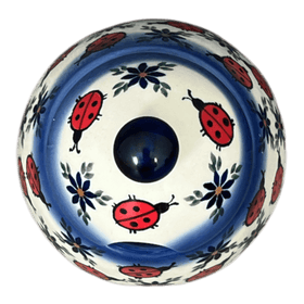 Polish Pottery 4" Bell Sugar Bowl (Lovely Ladybugs) | NDA76-18 Additional Image at PolishPotteryOutlet.com