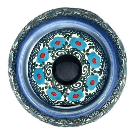 Bowl, Bell-Shaped, Sugar Bowl, 4" in "Teal Pompons" by Andy | NDA76-62