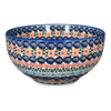 Polish Pottery Deep 8.5" Bowl (Zany Zinnia) | NDA192-35 at PolishPotteryOutlet.com