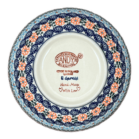 A picture of a Polish Pottery Deep 9" Bowl (Zany Zinnia) | NDA194-35 as shown at PolishPotteryOutlet.com/products/deep-9-bowl-zany-zinnia-nda194-35
