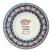 A picture of a Polish Pottery Bowl, Round, Deep, 9" in "Zany Zinnia" by Andy | NDA194-35 as shown at PolishPotteryOutlet.com/products/deep-9-bowl-zany-zinnia-nda194-35