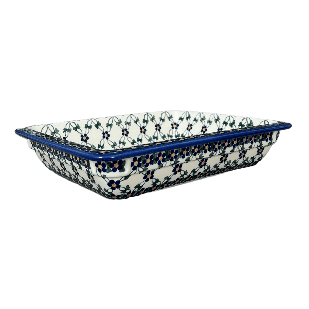 Rectangular Baking Dish, 10.25" x 12.5" in "Blue Lattice" by Andy | NDA264-6