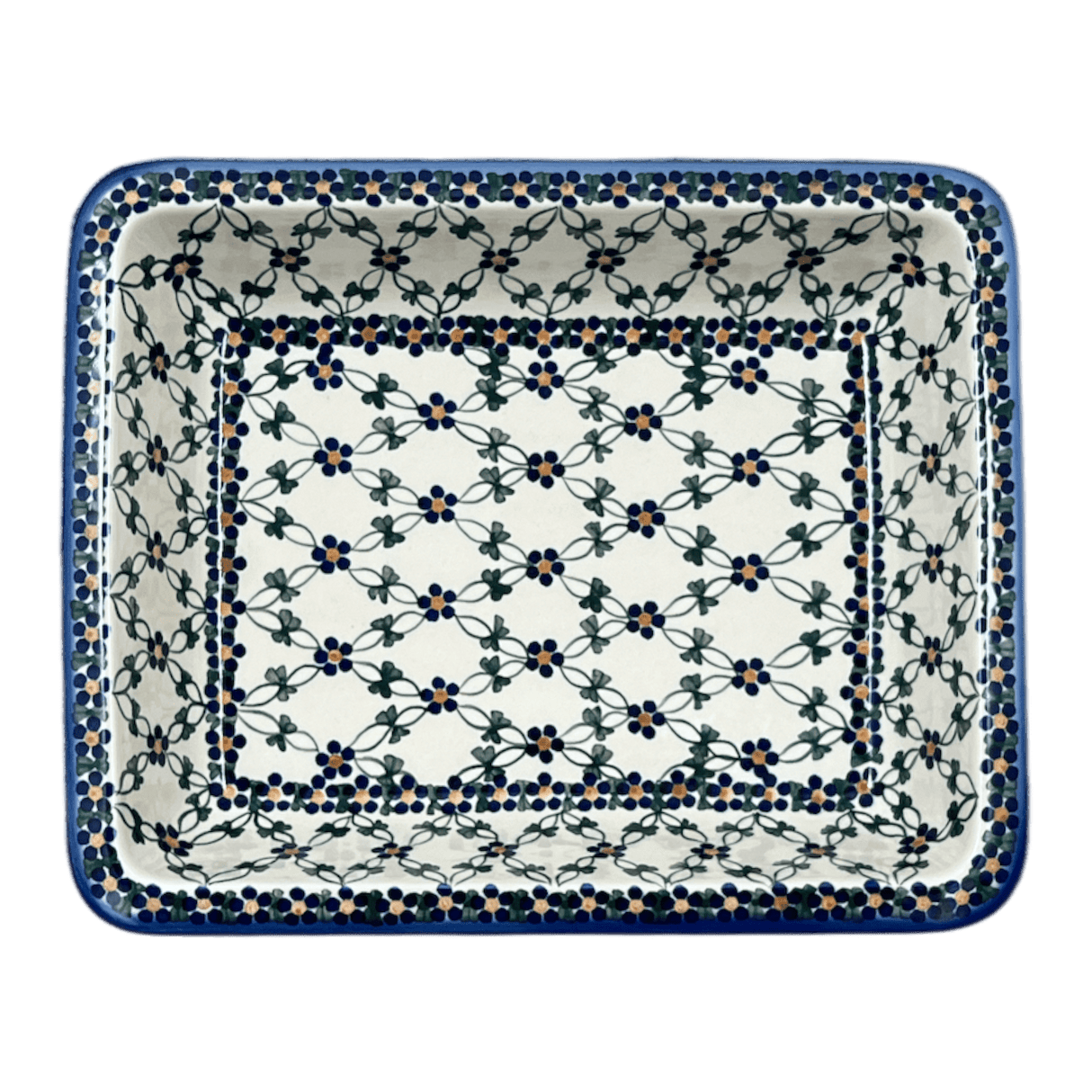 Rectangular Baking Dish, 10.25" x 12.5" in "Blue Lattice" by Andy | NDA264-6