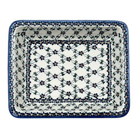 Rectangular Baking Dish, 10.25" x 12.5" in "Blue Lattice" by Andy | NDA264-6