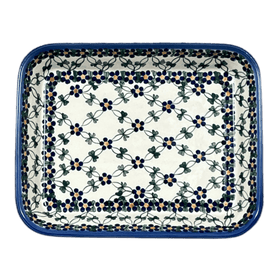 Polish Pottery 8" x 10" Baker (Blue Lattice) | NDA125-6 Additional Image at PolishPotteryOutlet.com