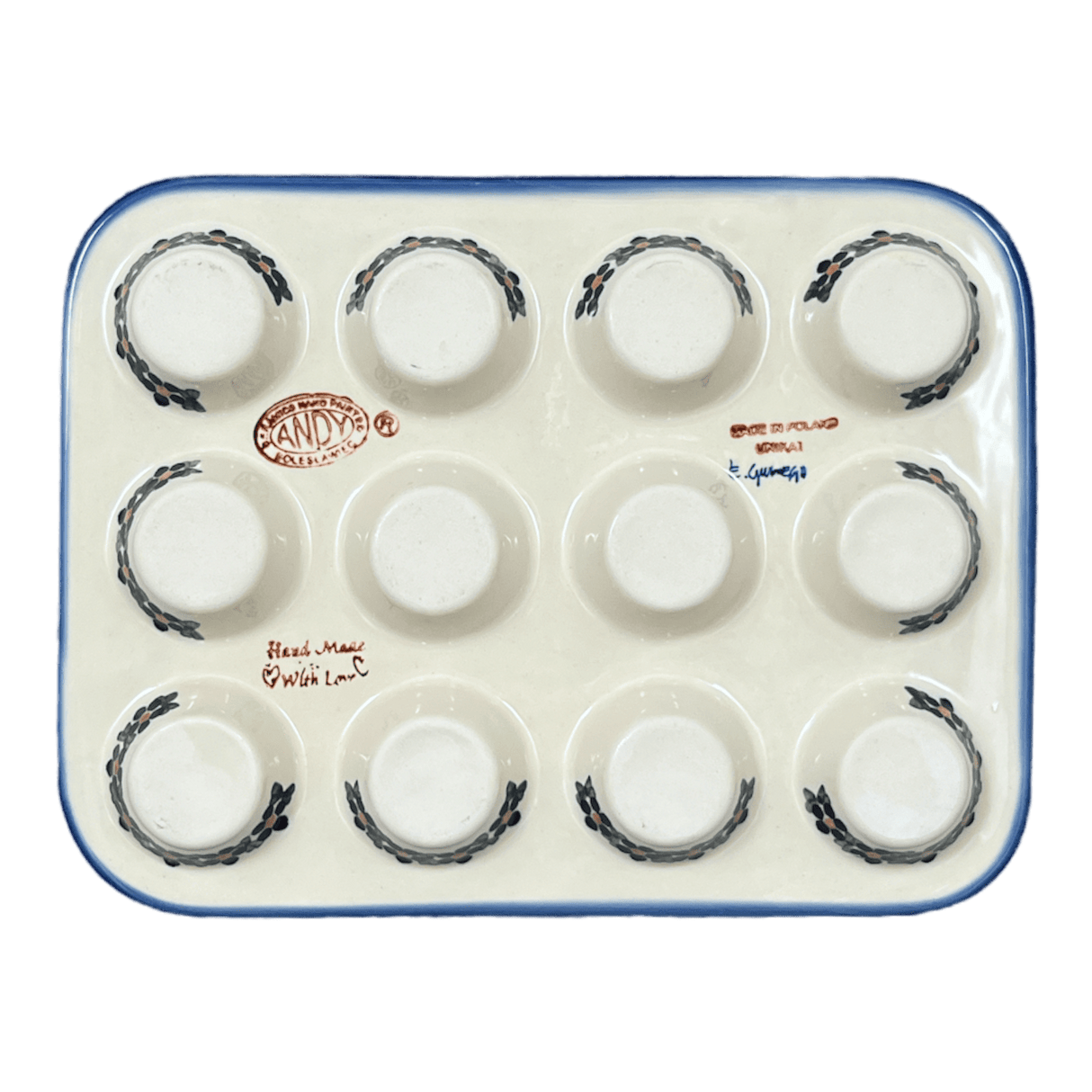 Muffin Pan, 12 Cup Mini in "Blue Lattice" by Andy | NDA169-6