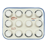 Muffin Pan, 12 Cup Mini in "Blue Lattice" by Andy | NDA169-6