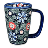 Polish Pottery 16 oz. Café Mug (Floral Fairway) | NDA40-42 at PolishPotteryOutlet.com