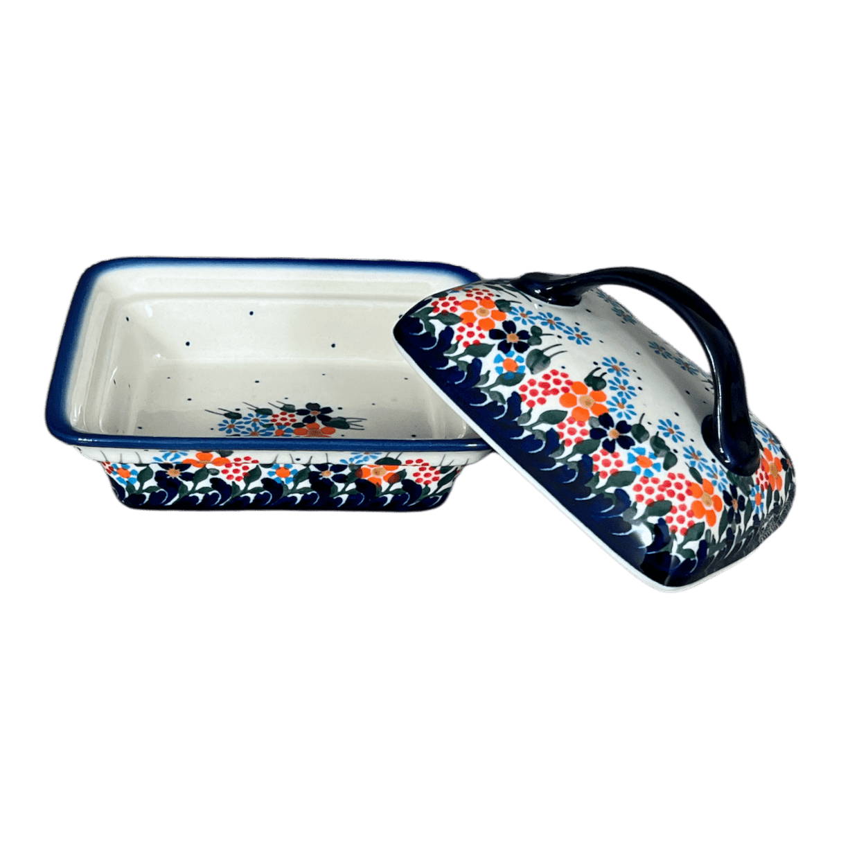 Butter Dish, 5.5" x 4.75" in "Fall Wildflowers" by Andy | NDA14-23