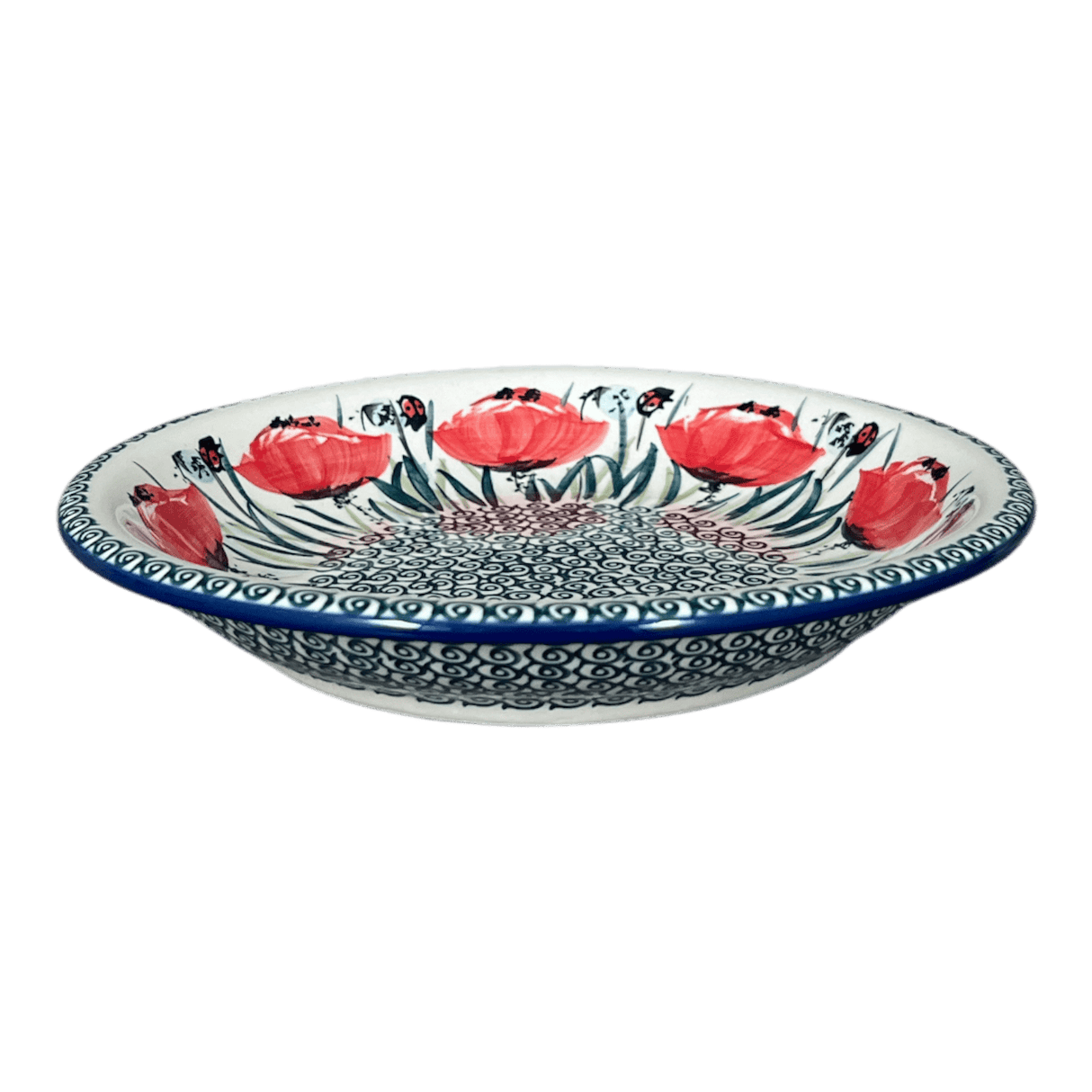Bowl, Round, Pasta, 9.25" Bowl in "Poppy Paradise" by Manufaktura | T159S-PD01