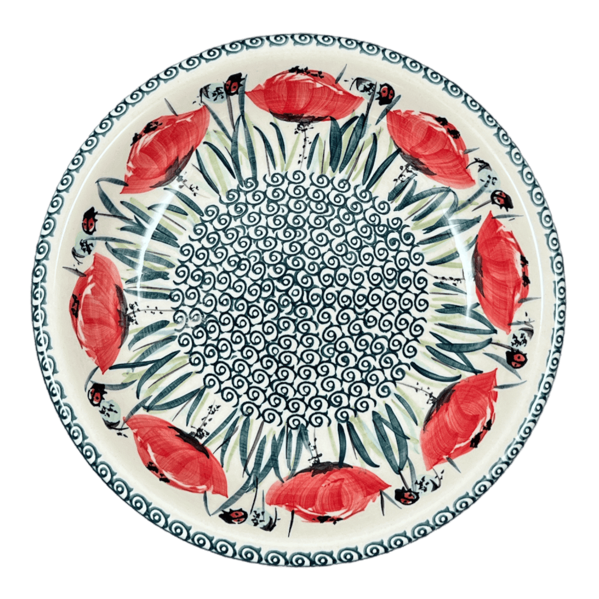 Bowl, Round, Pasta, 9.25" Bowl in "Poppy Paradise" by Manufaktura | T159S-PD01