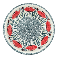 A picture of a Polish Pottery 9.25" Pasta Bowl (Poppy Paradise) | T159S-PD01 as shown at PolishPotteryOutlet.com/products/9-25-pasta-bowl-poppy-paradise-t159s-pd01
