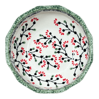 A picture of a Polish Pottery Multangular Bowl (Cherry Blossoms) | M058S-DPGJ as shown at PolishPotteryOutlet.com/products/5-round-multiangular-bowl-cherry-blossoms-m058s-dpgj