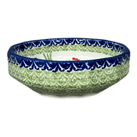 A picture of a Polish Pottery Multangular Bowl (Chicken Dance) | M058U-P320 as shown at PolishPotteryOutlet.com/products/5-round-multiangular-bowl-chicken-dance-m058u-p320