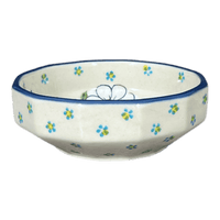 A picture of a Polish Pottery Multangular Bowl (Daisy Bouquet) | M058S-TAB3 as shown at PolishPotteryOutlet.com/products/5-round-multiangular-bowl-daisy-bouquet-m058s-tab3