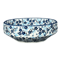 A picture of a Polish Pottery Multangular Bowl (Scattered Blues) | M058S-AS45 as shown at PolishPotteryOutlet.com/products/5-round-multiangular-bowl-scattered-blues-m058s-as45