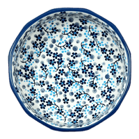 A picture of a Polish Pottery Multangular Bowl (Scattered Blues) | M058S-AS45 as shown at PolishPotteryOutlet.com/products/5-round-multiangular-bowl-scattered-blues-m058s-as45