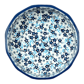 Polish Pottery Multangular Bowl (Scattered Blues) | M058S-AS45 Additional Image at PolishPotteryOutlet.com